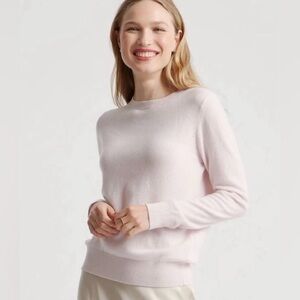 Quince - 100% Mongolia Cashmere Crew Neck Sweater - Soft Pink  - SO SOFT!